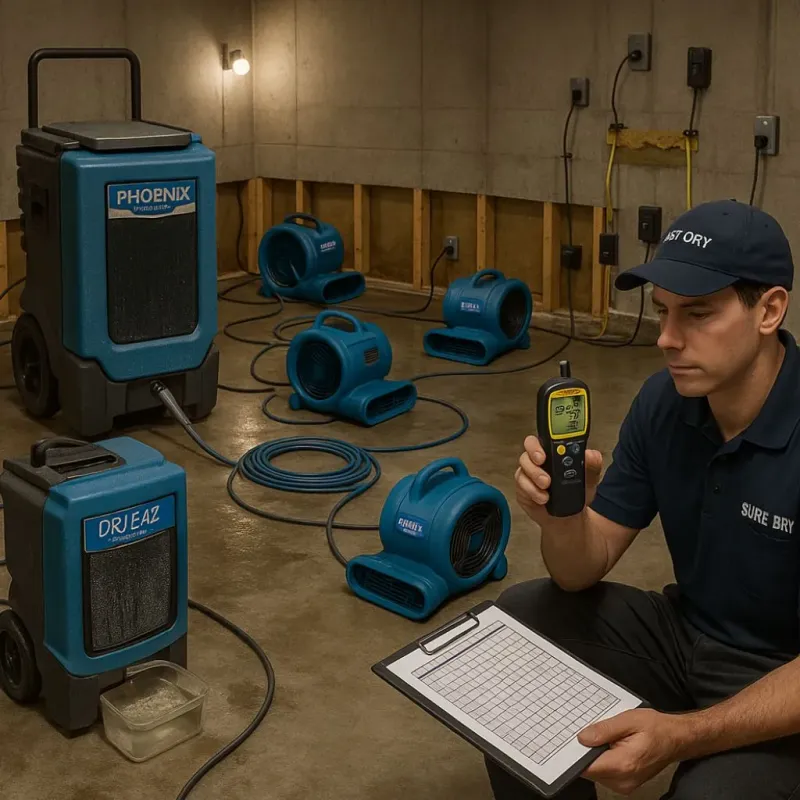 Structural Drying and Dehumidification process in Darien, IL